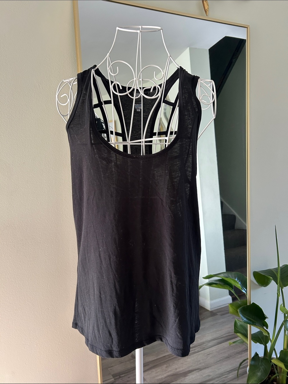 Victoria's Secret Black Tank Top with Strappy Back/ oversized